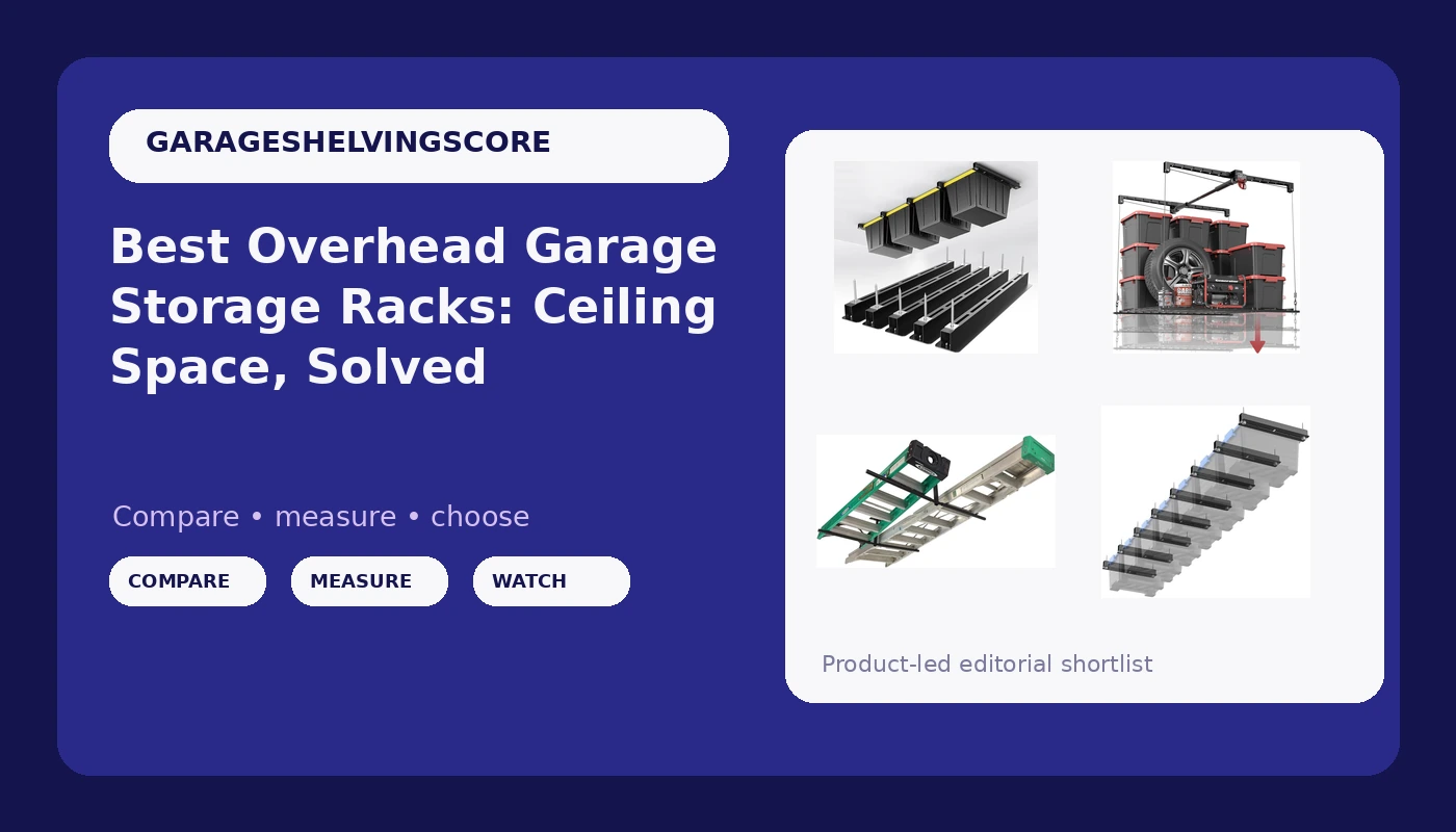 Best Overhead Garage Storage Racks: Ceiling Space, Solved - GarageShelvingScore review with measurements and honest opinion