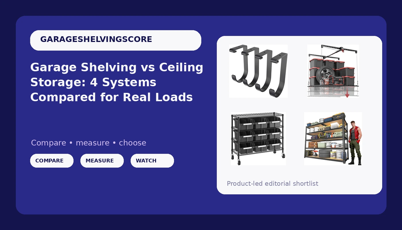 Garage Shelving vs Ceiling Storage: 4 Systems Compared for Real Loads