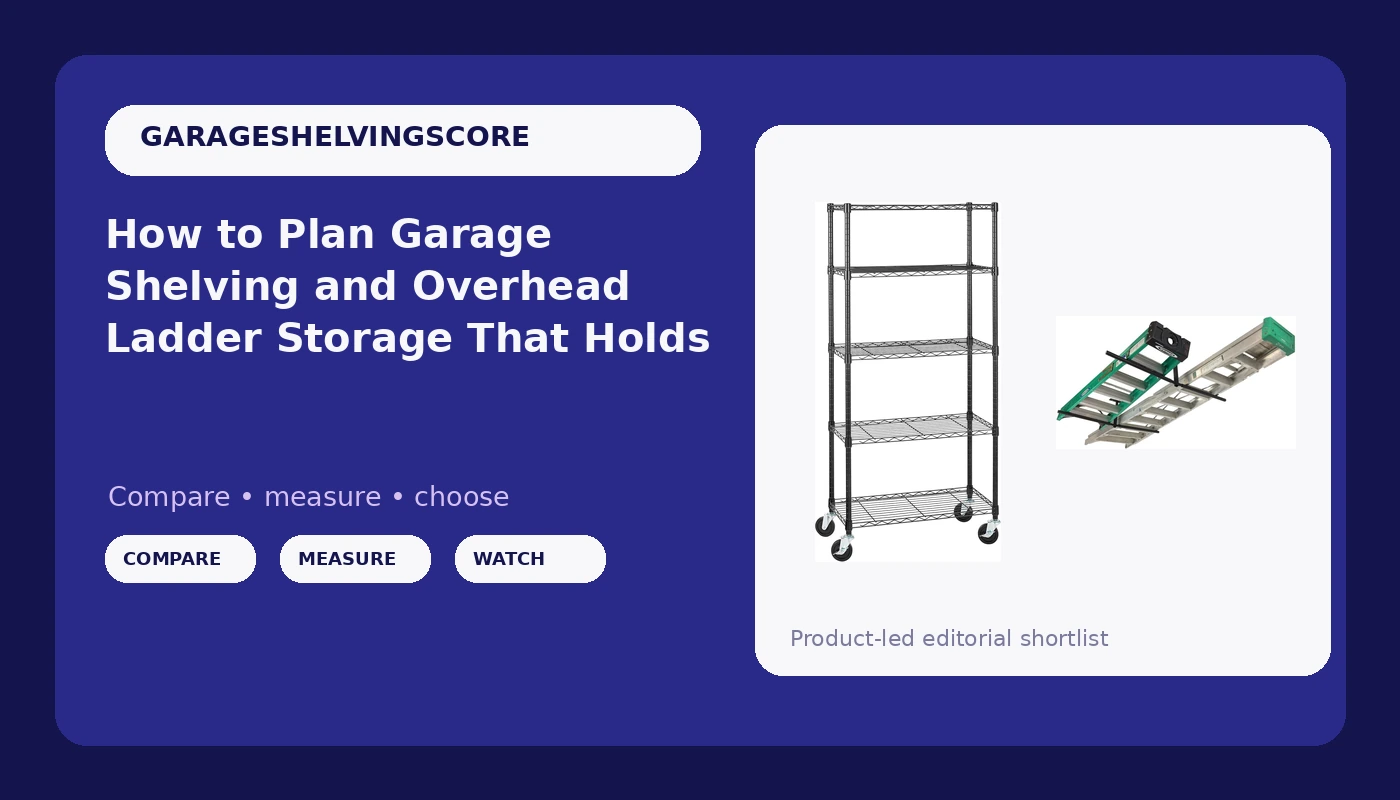 How to Plan Garage Shelving and Overhead Ladder Storage That Holds