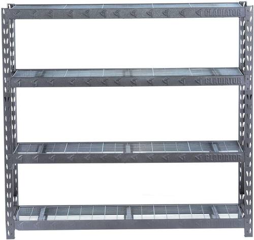 Gladiator 73 in. H x 77 in. W x 24 in. D 4-Shelf Welded Steel Garage Shelving Unit : Tools &amp; Home Improvement
