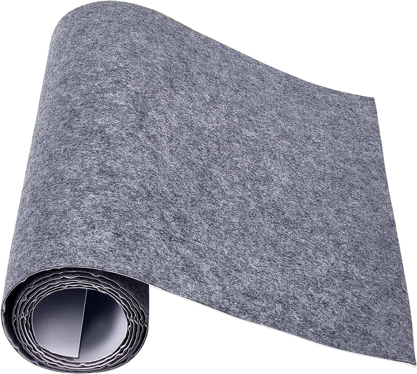 BENECREAT 15.7x78.7inch Gray Self-Adhesive Felt Fabric Shelf Liner for Festival Decorations DIY Picture Framing and Jewelry Box Fabric Stick, 1mm Thick