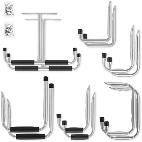 Navaris Garage Ceiling Hooks (Set of 12) - Heavy Duty Storage Hook Hangers Variety Pack for Hanging Bike, Ladder, Equipment - Overhead Ceiling Mount