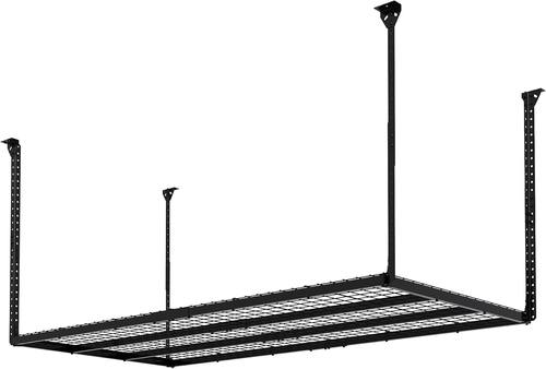 HyLoft 48-Inch by 96-Inch Super Pro Ceiling Mounted Shelf for Garage, Storage Heavy Duty Hanging Shelf 2 Foot by 8 Foot, Holds up to 600 Pounds, Black