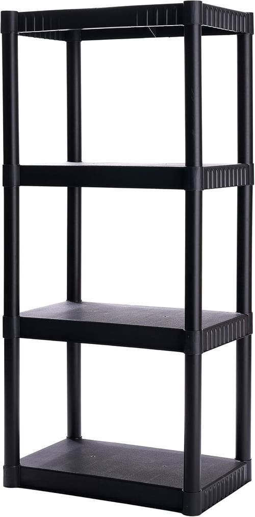 Plano 4-Shelf Plastic Storage Shelves, 48 x 23 x 14 in, 200lb Capacity, Garage Shelving Unit