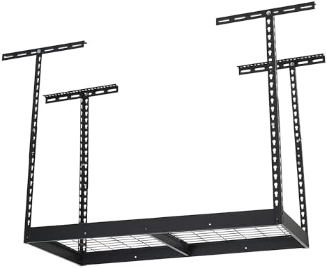 Klutch Overhead Storage Rack, 48in.L x 24in.D, 350-Lb. Capacity