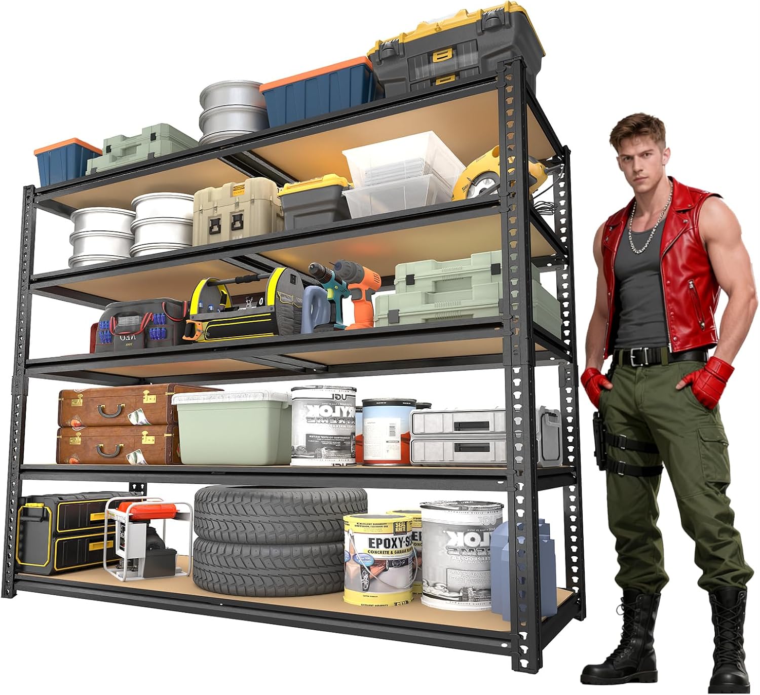 Garage Racks for Storage 5-Tier Adjustable Garage Shelving