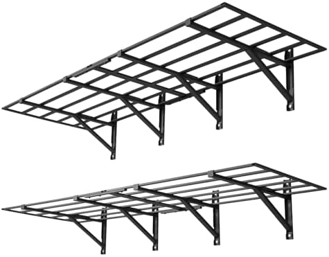VEVOR 2-Pack Heavy Duty Garage Wall Shelving, 2 x 6 ft Steel Wall Mounted Shelving Unit, 24 x 72 Inch Per Shelf Floating Storage Metal Rack for Garage, 1600 lbs Total Weight Capacity