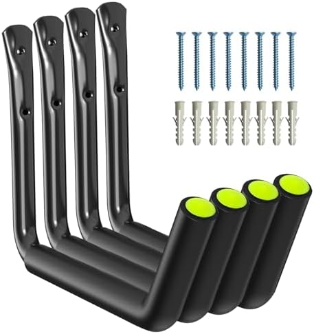Heavy Duty Garage Storage Hooks - 120 LB Capacity Wall Mounted Rack for Kayaks, Ladders, and Bikes