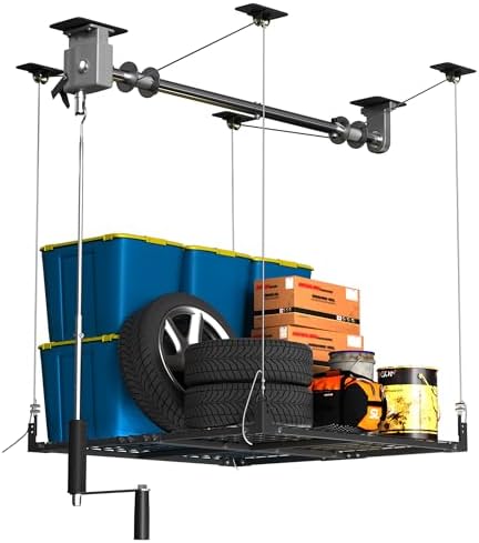 UODENGA Overhead Garage Storage Rack 4x4FT