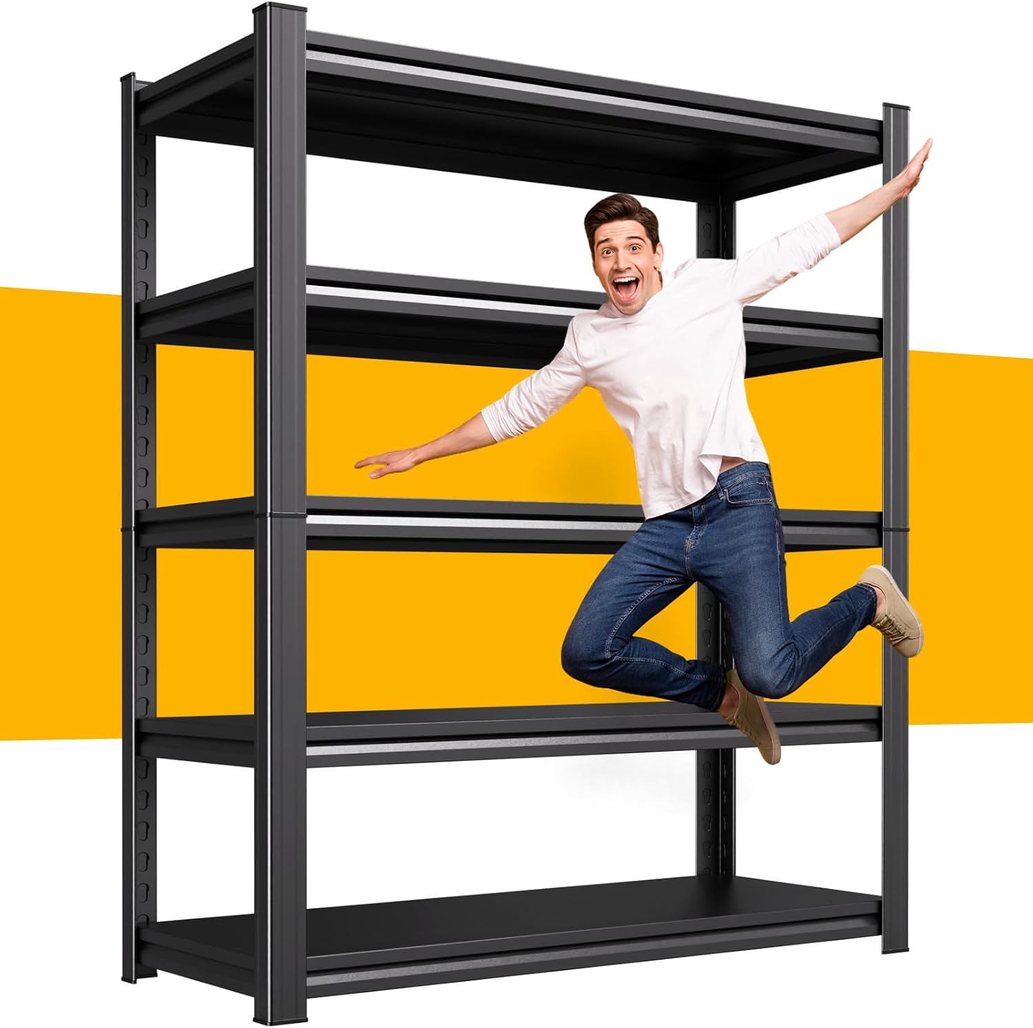 35.4''W*71.2H Metal Storage Shelves,5-Tier Adjustable Garage Shelving